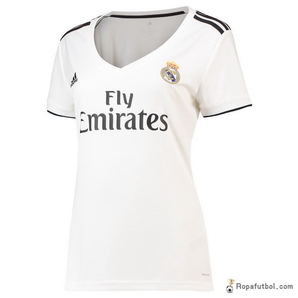 Camiseta Real Madrid Replica Primera Ropa Mujer 2018/19 Blanco